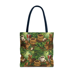 Tropical Rabbits & UFOs Tote Bag, Black - 3 Sizes