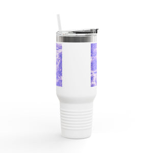 Insulated Travel Mug, 40oz / Tropical Toile, Amethyst - Perfect for Outdoor Adventures