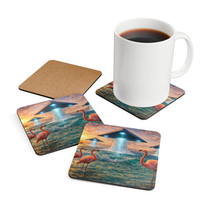 Coaster Set/4 -  UFOs & Flamingos
