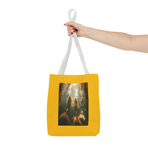 Three Mermaid Sisters, Yellow Tote Bag - 3 Sizes