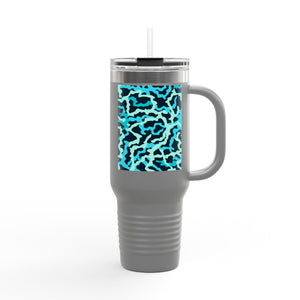 Insulated Travel Mug, 40oz / Coral Reef Threads, Turquoise - Perfect for Outdoor Adventures