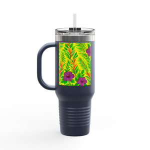 Copy of Midnight Flower Yellow Insulated Travel Mug - 40oz - Perfect for Outdoor Adventures