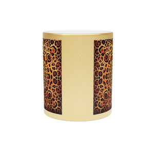 Tropical Metallic Mug, Gold or Silver: Kaleido Jaguar