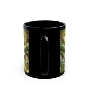 Black Coffee Mug - Baby White Peacock