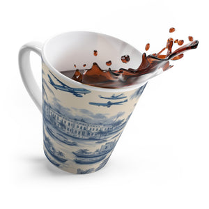 Latte White Mug - Perfect for Coffee Enthusiasts / Travel Toile Blues