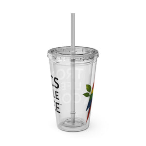 Tropical Tumbler with Straw | 16oz: Tropics Lifestyle Coffee Parrot Logo