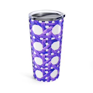 20oz Tropical Glossy Tumbler, Stainless Steel / Wicker Purple