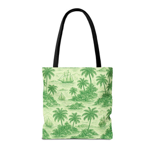 Faraway Toile/Green Tote Bag - 3 Sizes