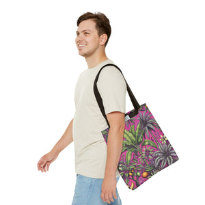 Tropical Fruit/Hot Pink Tote Bag - 3 Sizes