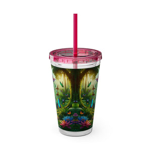 Tropical Tumbler with Straw | 16 oz: Butterflies in a Dell