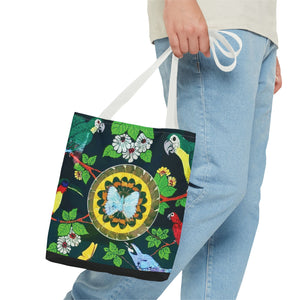 Parrots & Real Butterfly Wings Tote Bag - 3 Sizes