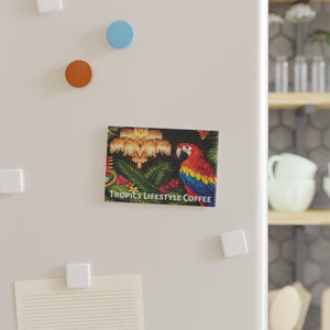 Tropical Parrot Rectangle Magnet — Tropics Lifestyle Coffee Decorative Fridge Magnet