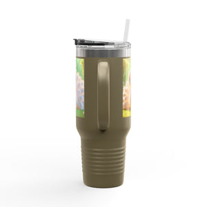 Insulated Travel Mug, 40oz / Baby White Peacock - Perfect for Outdoor Adventures