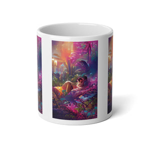Jumbo Mug, 20oz, Midnight Kiss in Secret Garden | Tropical Coffee Cup