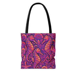 Seahorse Trio Tote Bag, Heatwave - 3 Sizes