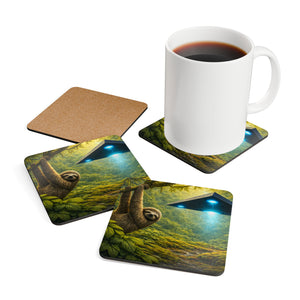 Coaster Set/4 -  UFO & Sloth