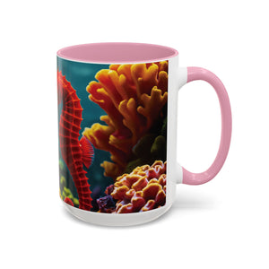 Black Coffee Mug ~ Seahorses in Love