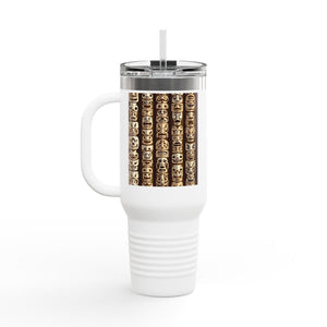 Funny Tiki Totems Insulated Travel Mug - 40oz - Perfect for Outdoor Adventures