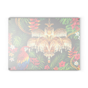 Glass Coffee Station Tray, ~ :Hollywood Regency Parrot, 2 sizes