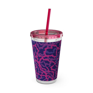 Tropical Tumbler with Straw | 16 oz: Coral Threads, Heatwave
