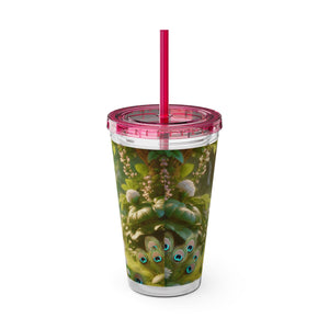 Tropical Tumbler with Straw | 16 oz: Baby White Peacock