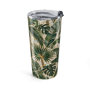 20oz Palm Leaf Tumbler - Tropical Palm Mosaic Travel Cup