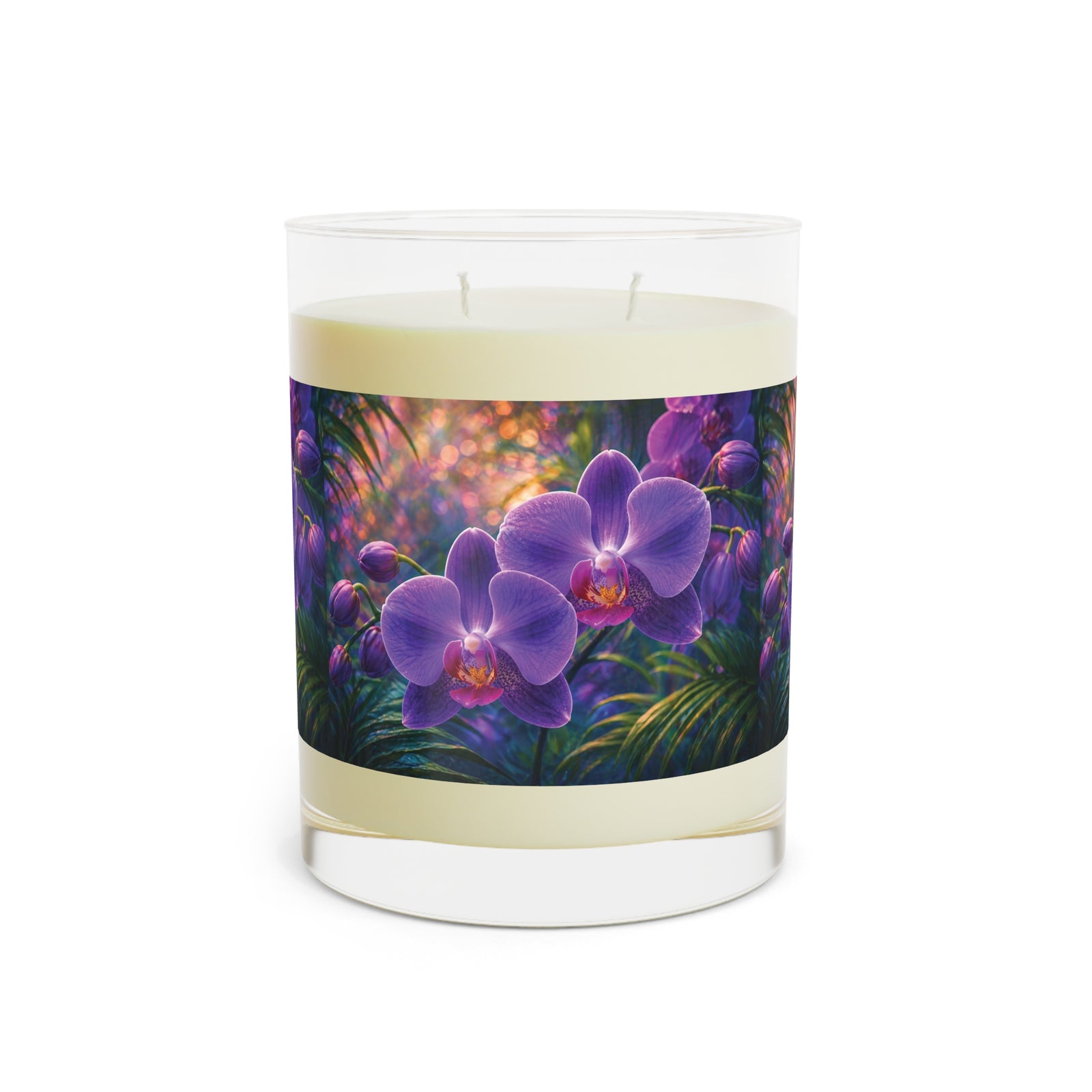 Twilight Orchid Garden Scented Candle — Floral 11oz Glass Jar