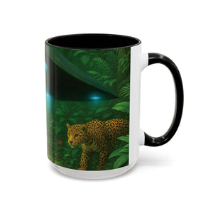 Accent Coffee Mug (11, 15oz), 8 Colors - UFO and Jaguars