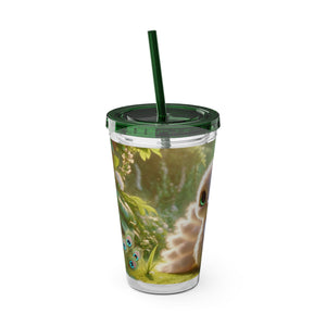 Tropical Tumbler with Straw | 16 oz: Baby White Peacock