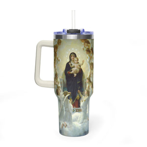 40oz Vacuum Tumbler - Madonna and Child with Angels Stainless Travel Mug