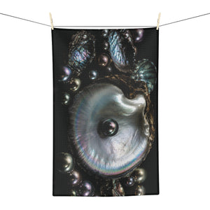 Microfiber Coffee/Tea Towel — Iridescent Black Pearl Oyster