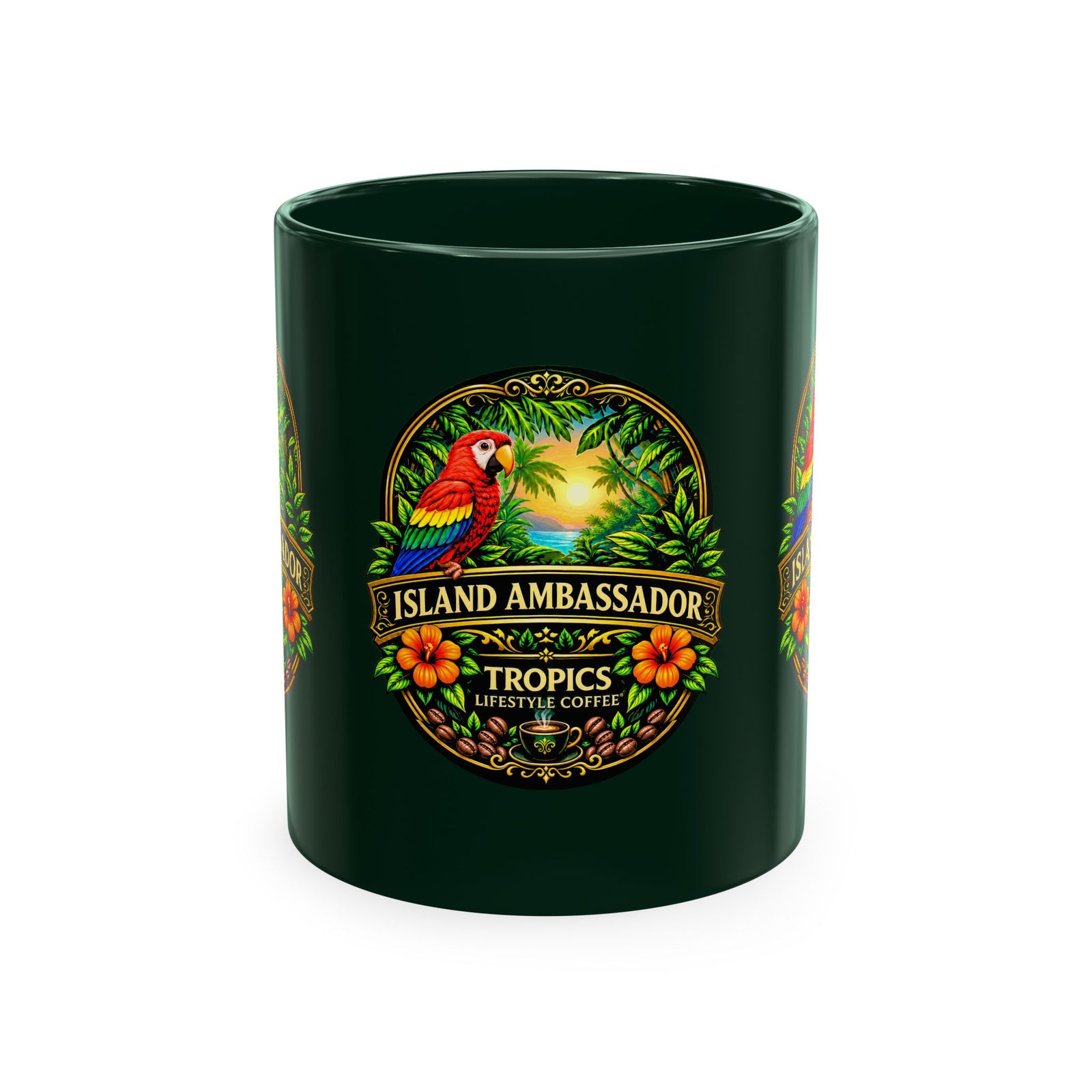 Tropical Parrot Coffee Mug — "Island Ambassador" Ceramic Cup