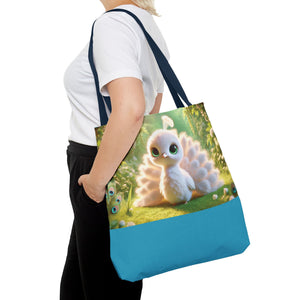 Baby White Peacock Trio Tote Bag - 3 Sizes