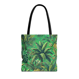 Tropical Palms & Bananas Tote Bag, Green - 3 Sizes