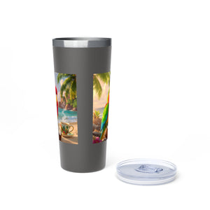 Tiki the Parrot ~ 22oz Insulated Tumbler, Vacuum Copper Travel Cup