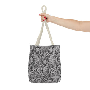 Seahorse Trio Tote Bag, Noir - 3 Sizes