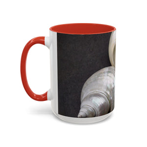 Accent Color Coffee Mug (11, 15oz), 8 Colors - White Nautilus Trio/Black, Large