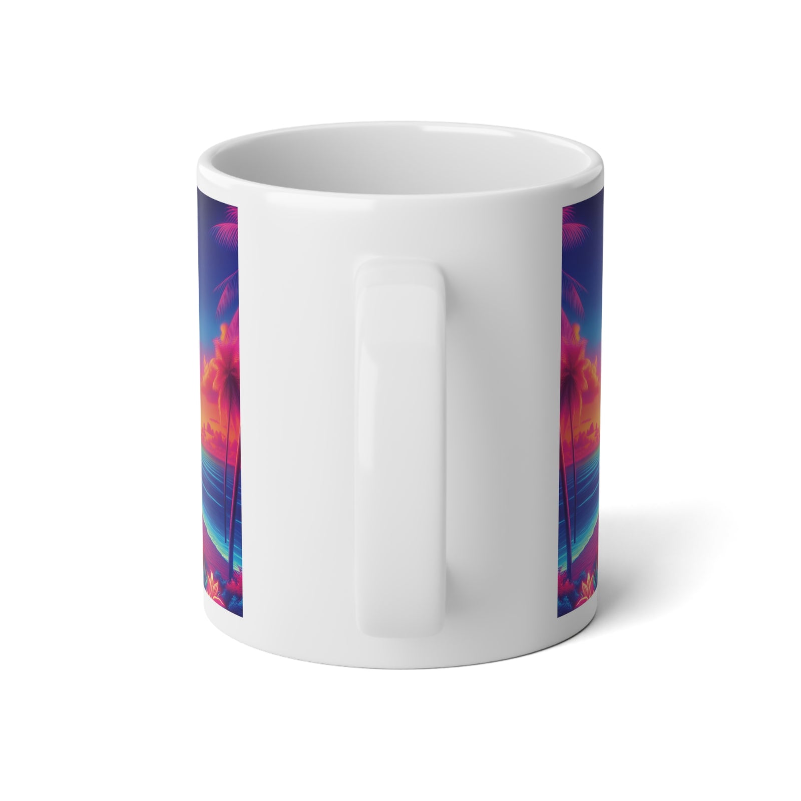 Jumbo Mug, 20oz, Neon Beach | Tropical Coffee Cup