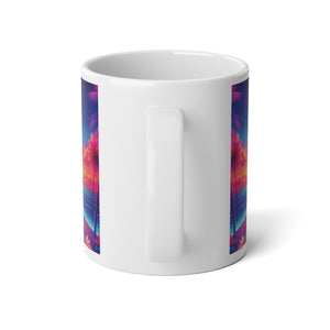 Jumbo Mug, 20oz, Neon Beach | Tropical Coffee Cup