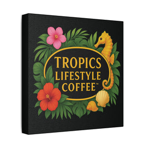 Tropical Wall Art — Tropics Lifestyle Coffee, Seahorse Logo, Black