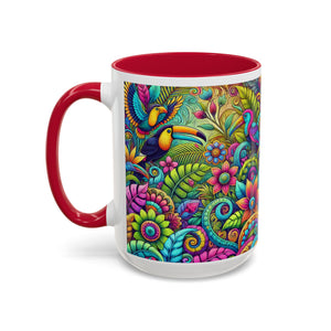 Accent Color Coffee Mug, Many Colors - 11oz & 15oz / Rainforest Music