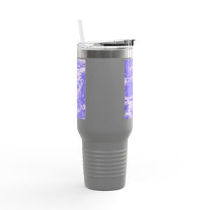 Insulated Travel Mug, 40oz / Tropical Toile, Amethyst - Perfect for Outdoor Adventures