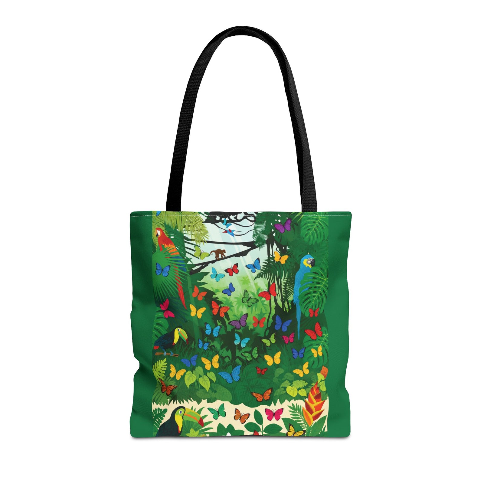 Tote Bag ~ Jungle Parrots & Butterflies
