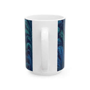 Ceramic White Mug - 11oz & 15oz, Rocco Deep Ocean