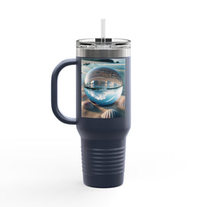Insulated Travel Mug, 40oz / Beach Illusion Ball - Perfect for Outdoor Adventures
