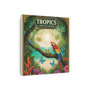 Tropics Metal Art Sign — Tropical Parrot Wall Decor