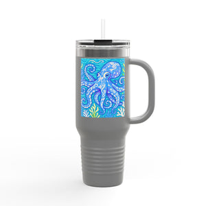 Kraken Joe/Blue Insulated Travel Mug - 40oz - Perfect for Outdoor Adventures