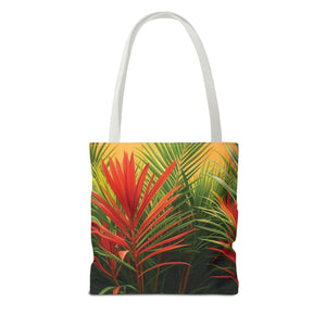 Red Flame Palm Tote Bag - 3 Sizes