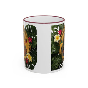 Accent Rim & Handle Coffee Mug, Religious ~ Our Lady of Perpetual Help, Monsteras