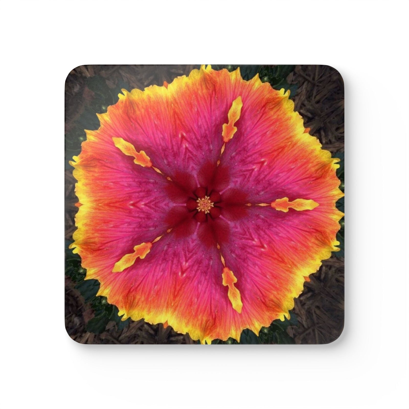 Coaster Set/4 - Hibiscus Kaleidoscope #1